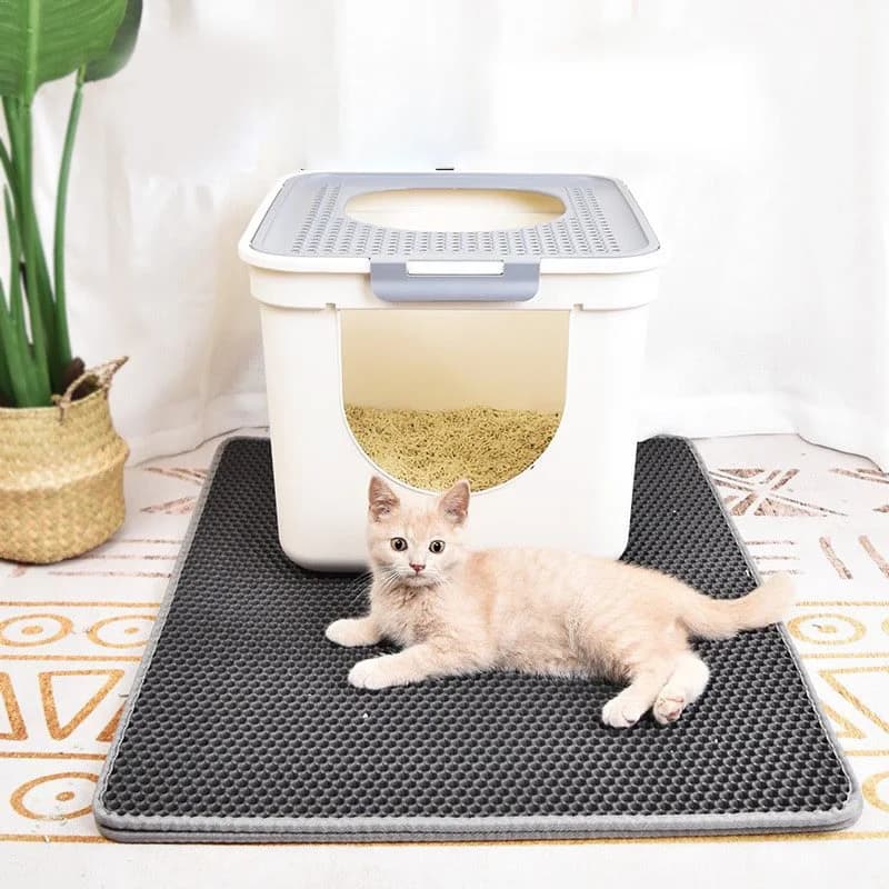 Tampone per lettiera per animali domestici con filtrazione a doppio strato e funzione antistrellatura Tampone per lettiera in velcro staccabile controllato dalla sabbia e lavabile