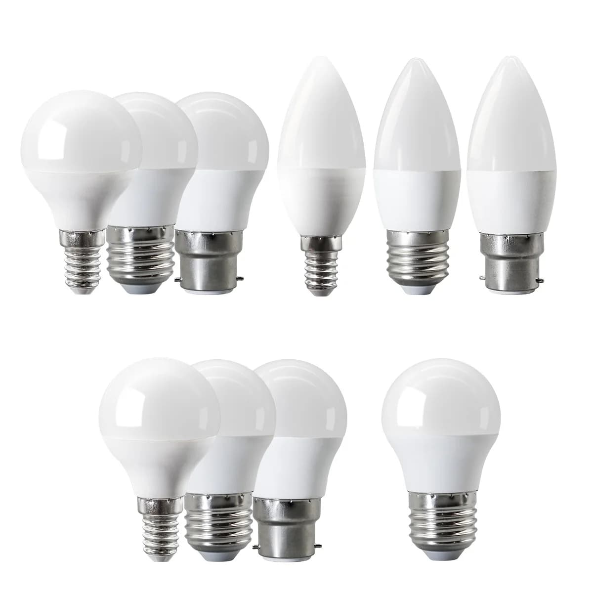 6PCS E14 E27 B22 Lampadine a LED AC220V AC100-240V Candela Llight Lampadine Lampada a risparmio energetico Ra80 + Illuminazione calda e fredda per il foyer domestico