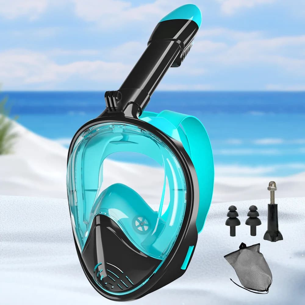 Silicone Diving Mask, Full Dry Snorkeling Mask, Anti-fog Diving Goggles, Swimming Goggles Set, Adult Model.