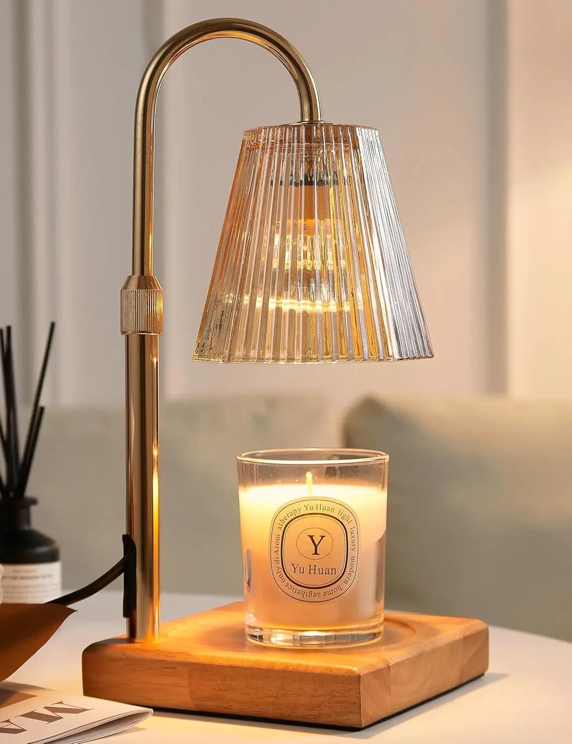 Lampada Scaldacandele Dimmerabile con Timer, Altezza Regolabile per Arredamento Casa e Regali