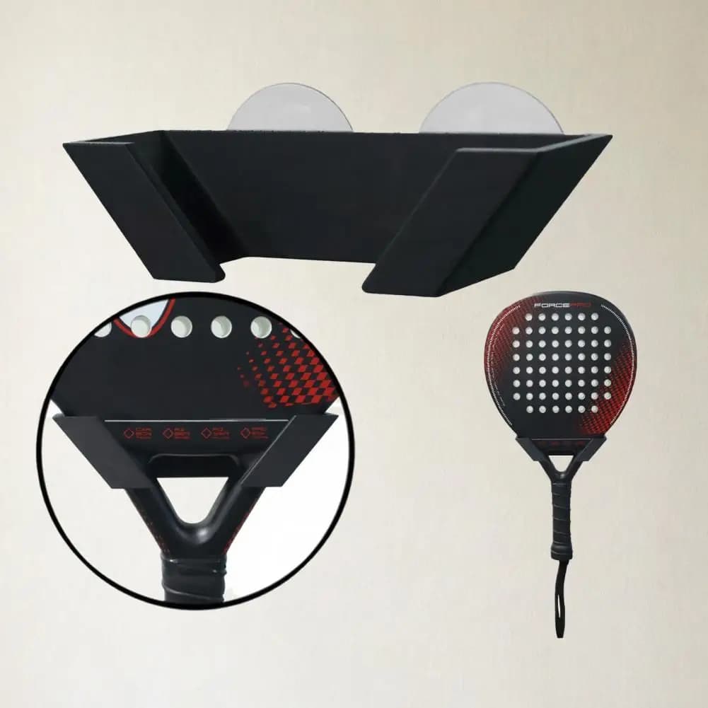 Supporto per Racchette da Padel con Ventose per Vetro e Recinzione, Montaggio Universale in Metallo per Racchette da Padel