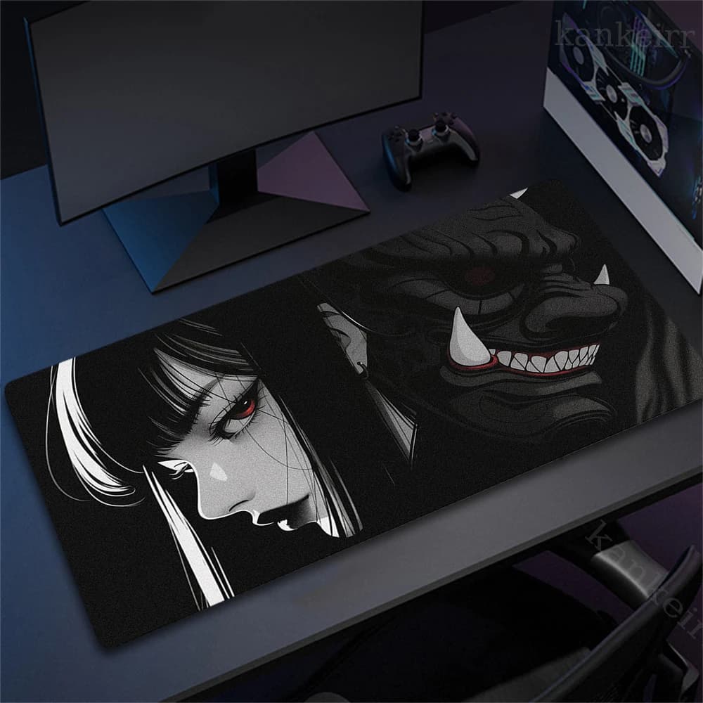 Grande Gaming Mosue Pad Premium Mousepad Gamer Mask Girl Anime Mouse Mat XXL 90x40cm Deskmat Tastiera per computer Tappetini per ufficio Tappeto