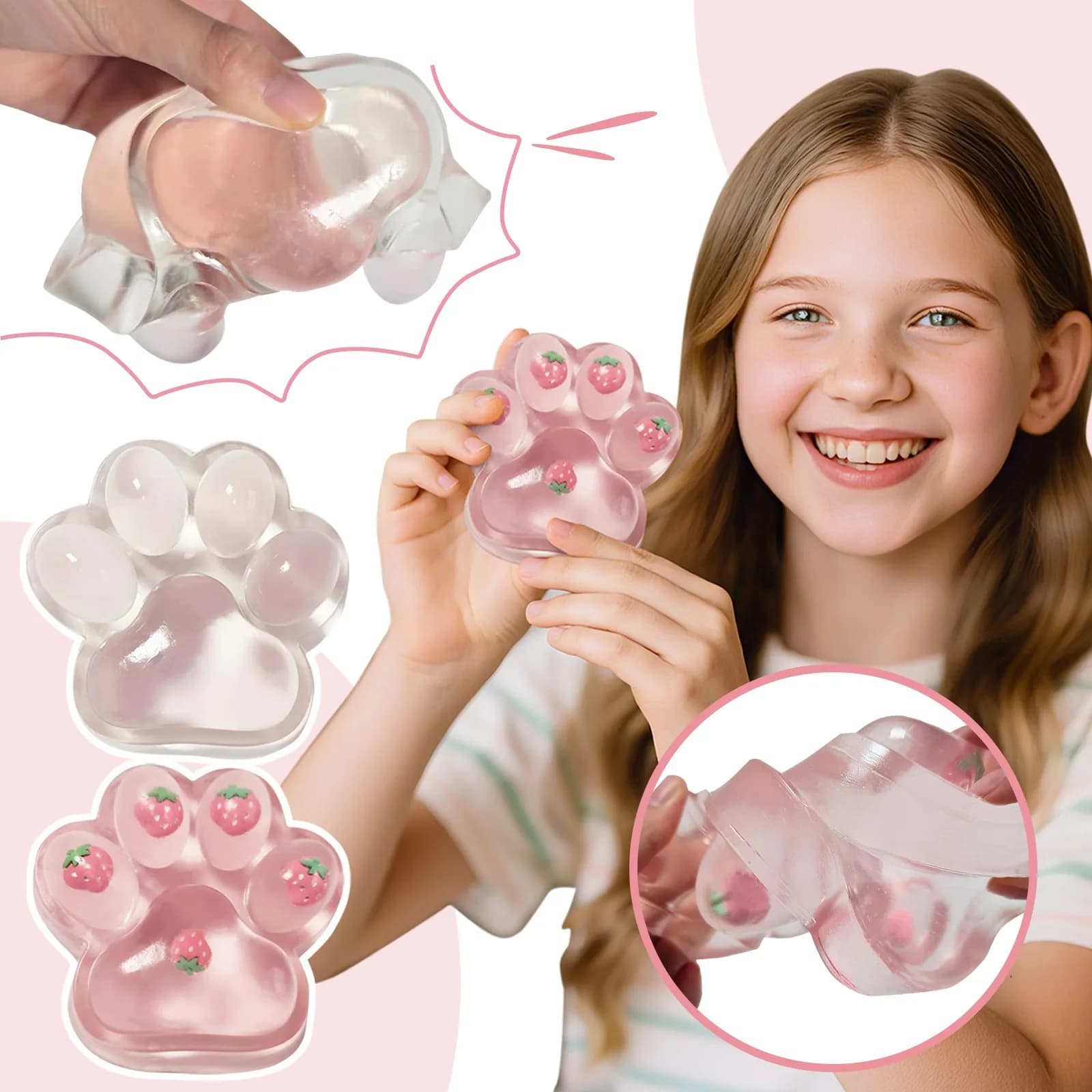 Soft Toy Realistic Cats Claws Printed Squeezable Toy Simulation Stress-Relief Toys for Kids Holiday Gifts Party Supplies