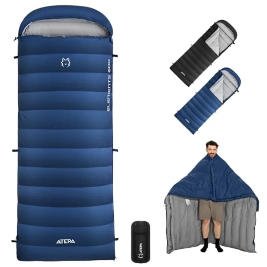 Sacco a Pelo Ibrido 3-in-1 per Adulti, Leggero, per 3 Stagioni, Indossabile, da Backpacking, con Attacco per Materassino e Compatto