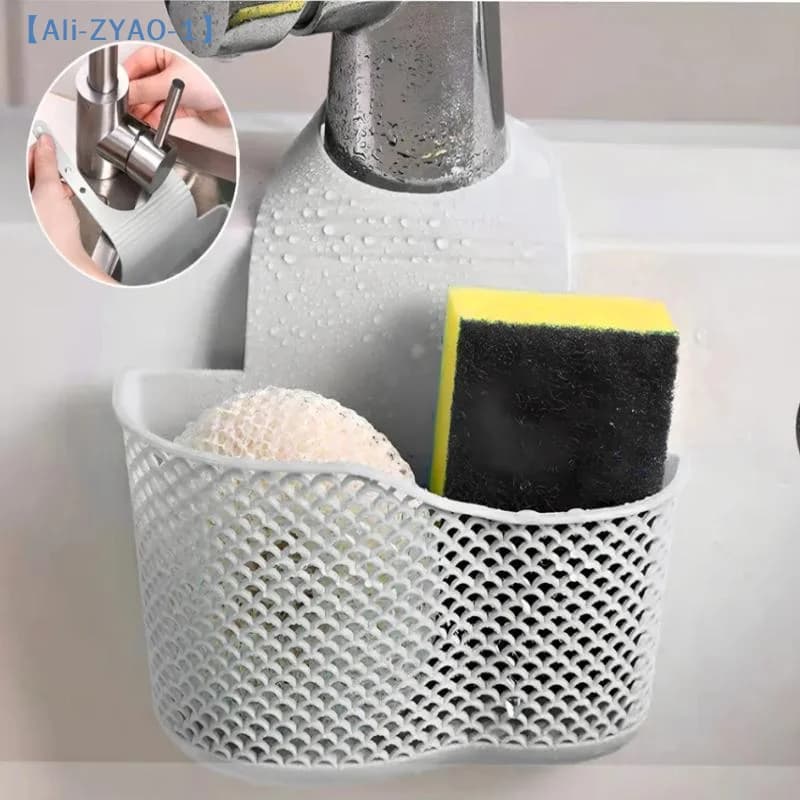【ZYAO-1】Cestello Sospeso per Lavello, Accessori da Cucina Regolabili, Porta Sapone e Spugna, Supporto per Rubinetto