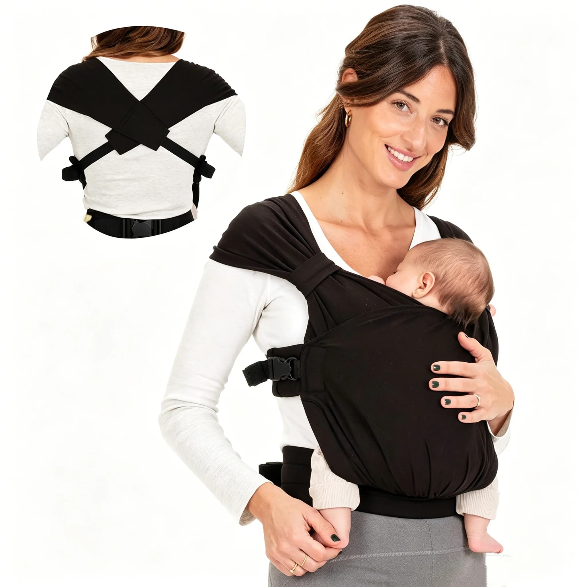 Ergonomic Baby Wrap Sling Carrier Soft Cotton Kangaroo Sling for Newborns to 36 Months Comfortable Front Baby Carrier