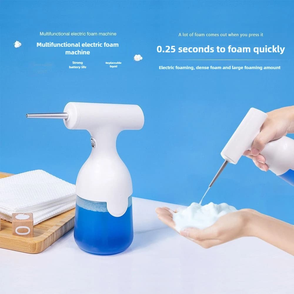 Dispenser di schiuma intelligente da 350 ml per sapone per le mani, bagno per animali domestici, pulizia automatica della casa USB