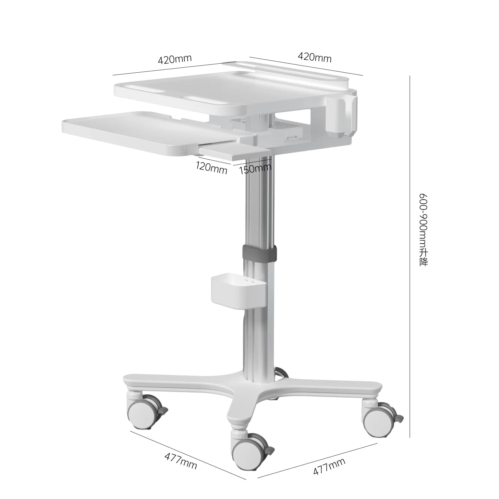 Medical Computer Trolley Custom Mobile Medical Workbench Trolley and Laptop Stand