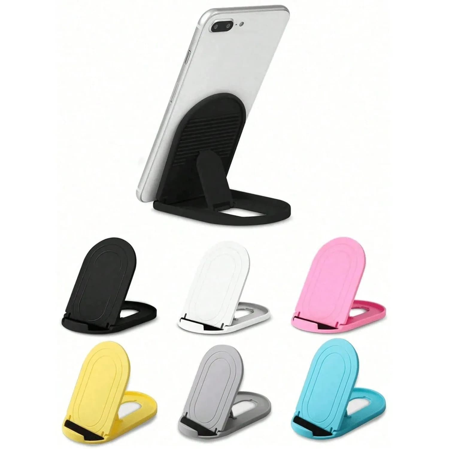 Supporto pieghevole portatile per telefono/tablet, supporto creativo per telefono da comodino, design compatto e alla moda, comodo per la visione a mani libere, supporto multifunzionale per telefono, piccolo regalo