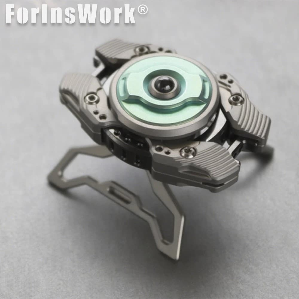 RUISHA Titanio Ottone Fidget Spinner Giocattolo antistress Decorazione del desktop Regalo per adulti Spinner a mano in metallo con cuscinetto ad alta velocità