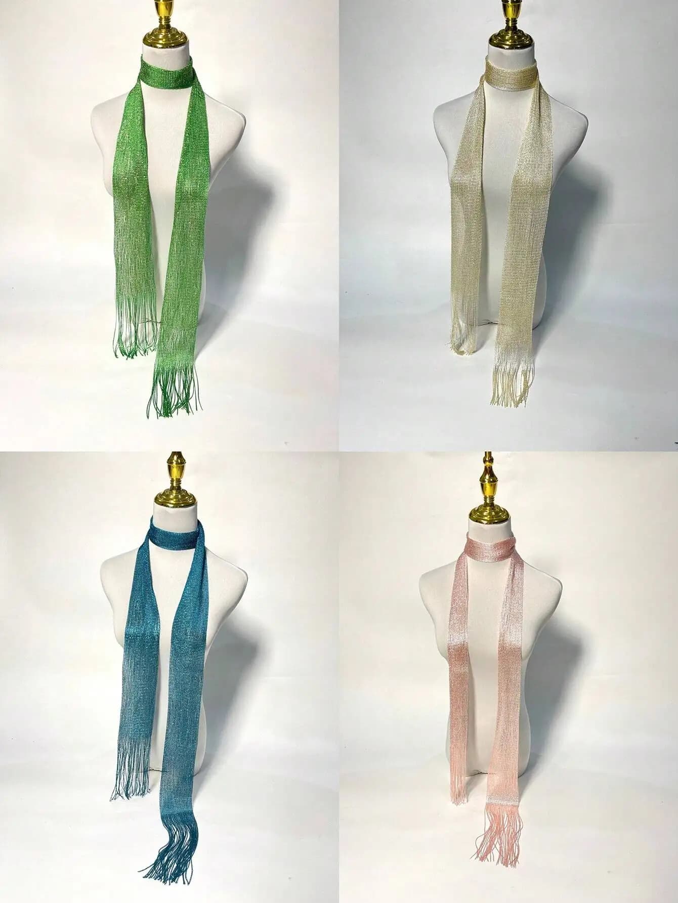 Sciarpa da donna in maglia, elegante e versatile, in stile semplice, con nappe, per abbinamenti multipli in autunno e inverno.