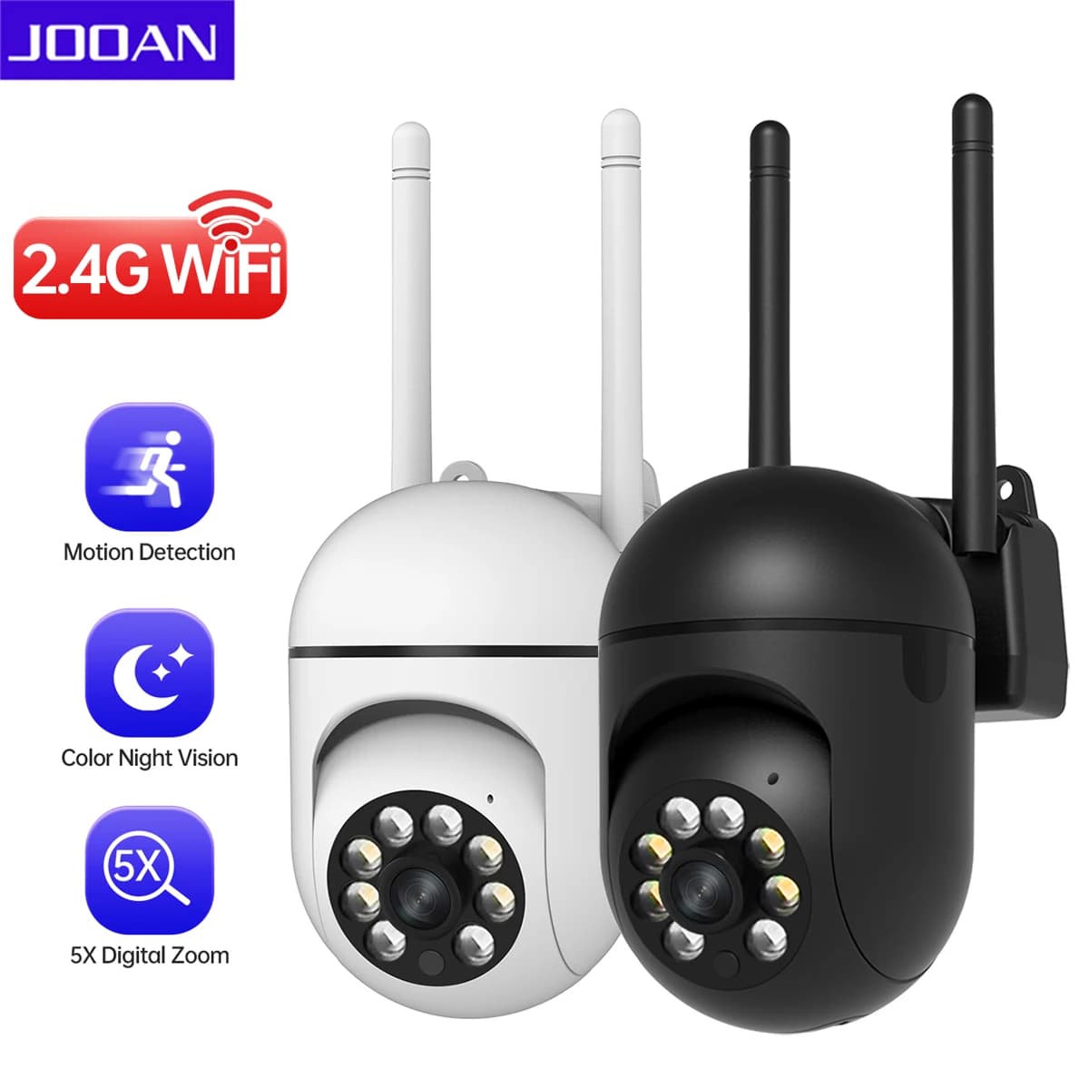 JOOAN 2MP PTZ Telecamera IP Smart Home Color Night Auto Tracking Telecamera di sicurezza WiFi Telecamera di videosorveglianza CCTV audio bidirezionale
