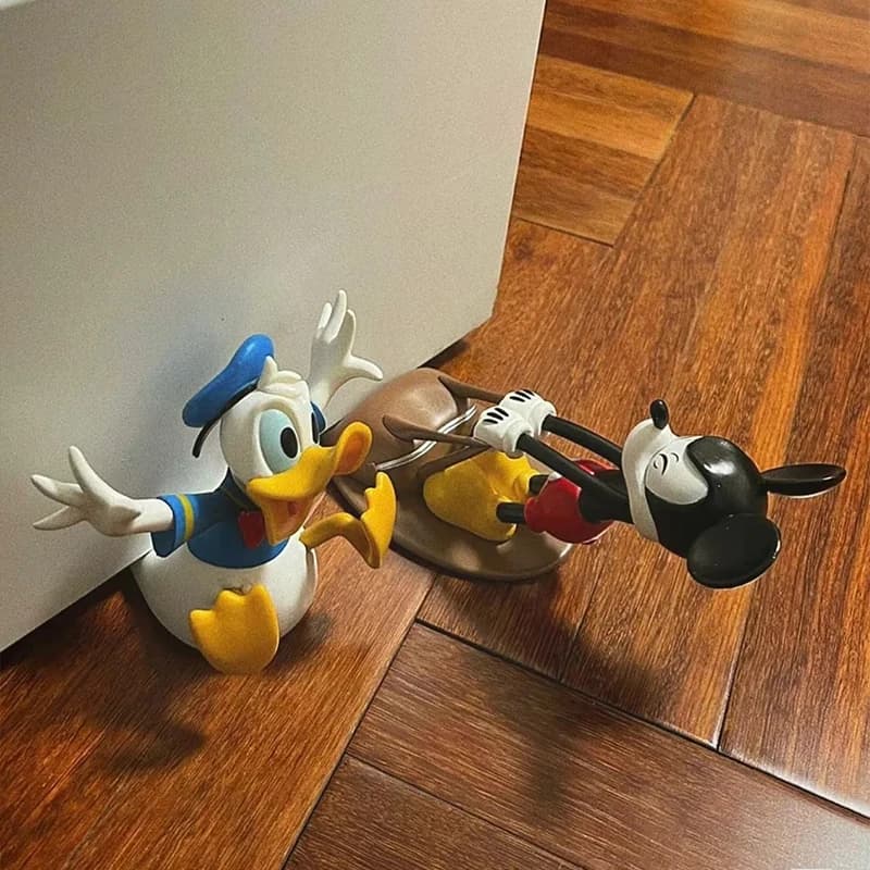 Disney Topolino Paperino Fermaporta Kawaii Evitamento collisioni Giocattoli Decorazione della stanza Modello creativo del fumetto Raccogliere ornamento