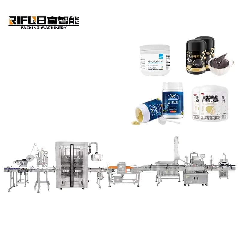Automatic Sanitary Powder Filling Production Line, Intelligent Screw Meter Packaging Machine For Protein Collagen Herbal Powder