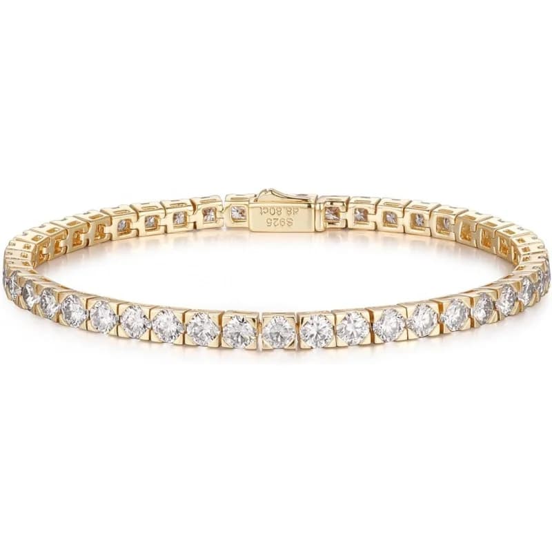 Bracciale Tennis CYW da 3mm/3.5mm con Moissanite per Donna, in Argento Sterling 925 Massiccio Autentico, 5.9-7.5 Pollici (15-19 Cm), Regalo di Compleanno