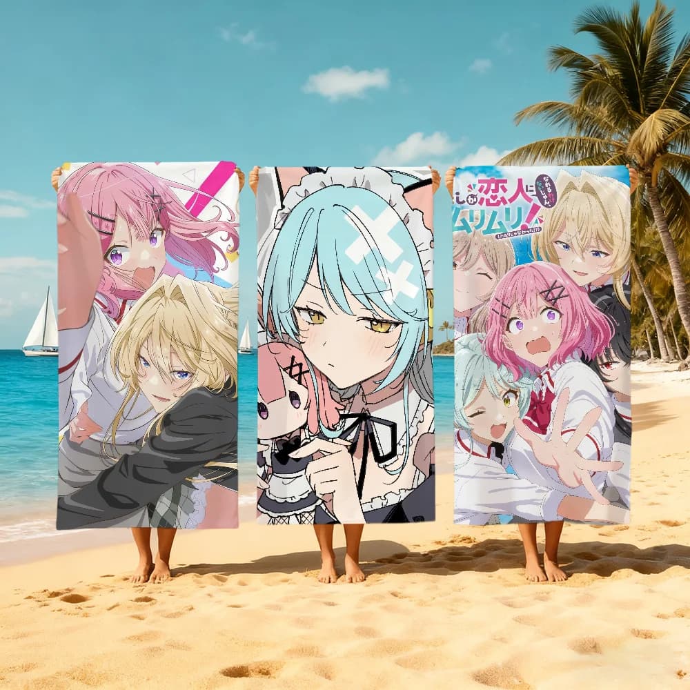 Asciugamano da spiaggia W-watanare Renako anime Amaori Ajisai Sena, ad asciugatura rapida, morbido, per piscina, regalo per viaggi, palestra, doccia, campeggio, sport