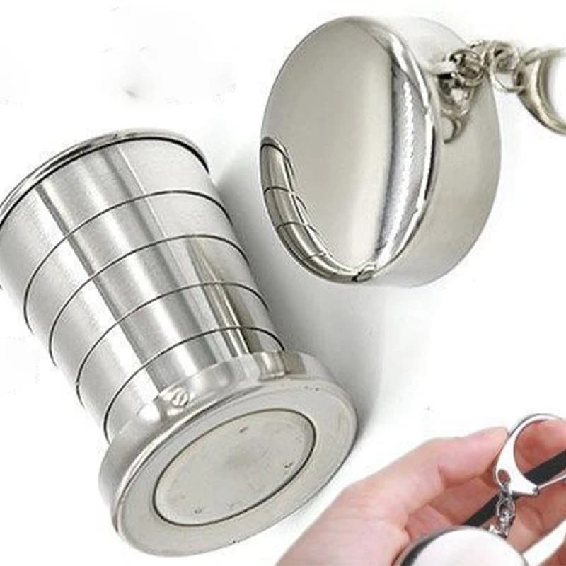 Tazza per collutorio telescopica portatile resistente alle alte temperature portatile Tazza pieghevole in acciaio inossidabile Tazza per uso alimentare da viaggio all'aperto