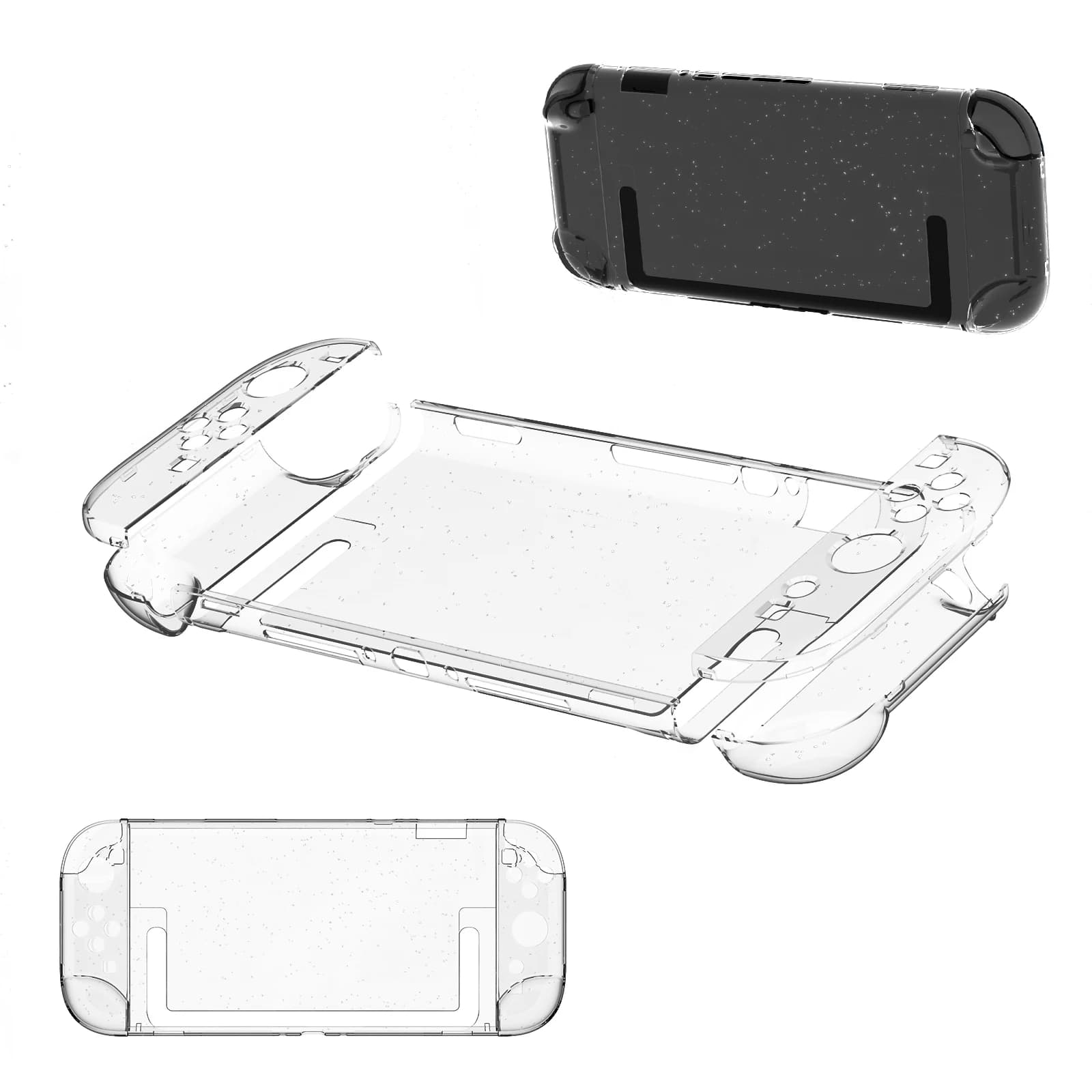 Custodia protettiva rigida con glitter in pelle scintillante di cristallo per accessori di gioco per controller JoyCon Switch 2