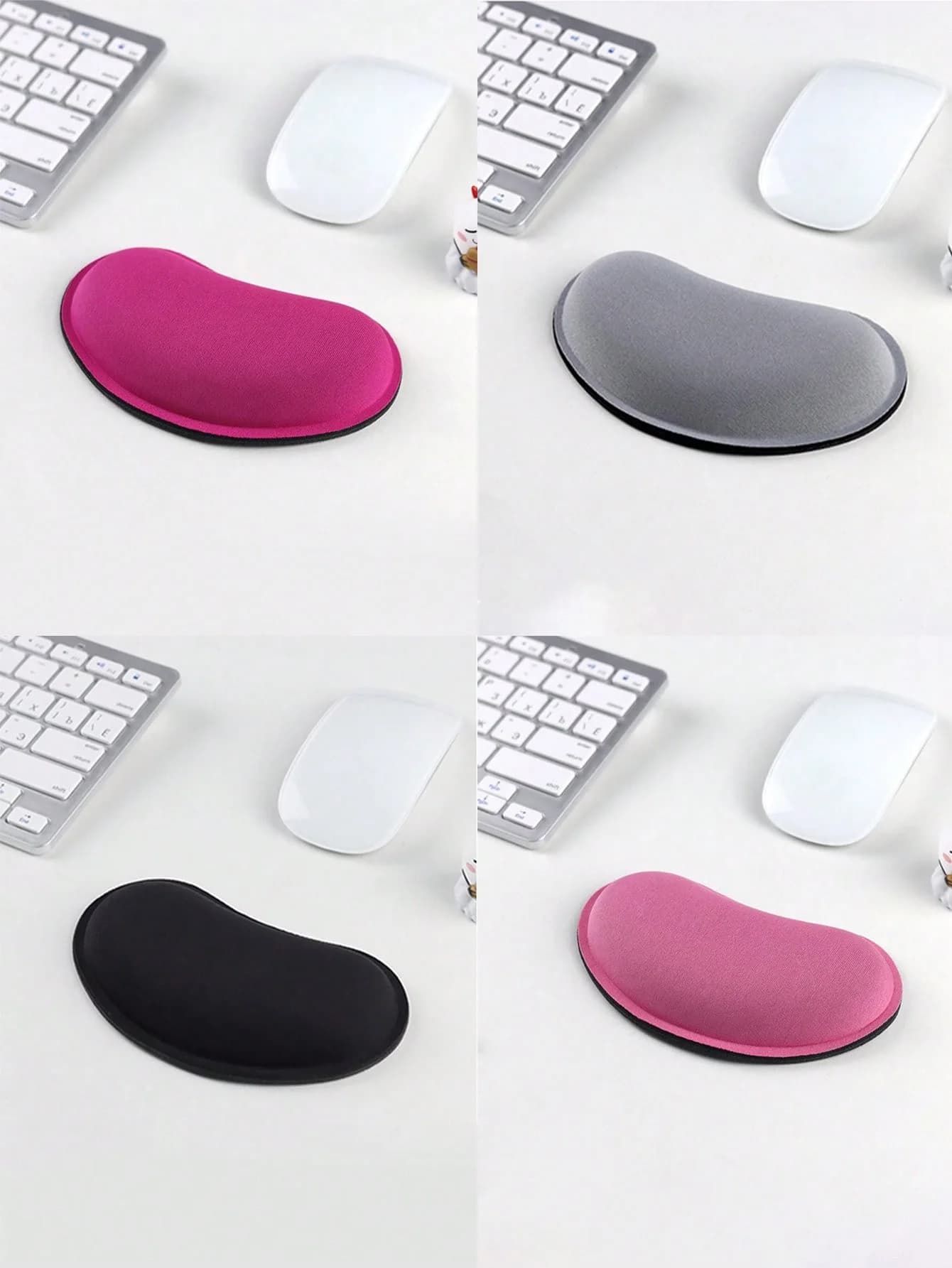 Tappetino da polso per mouse in memory foam, tappetino di supporto per polso da ufficio, cuscino per mouse antiscivolo a forma di ciotola, 1 pezzo