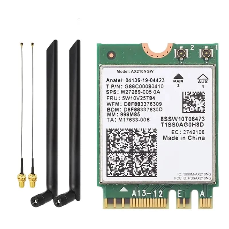 Scheda di Rete Wireless Tri-Band A13E-AX210 Wifi 6E 802.11AX 5374Mbps con Antenna 8DB, Supporto BT5.3, 5Ghz/6Ghz 2.4G