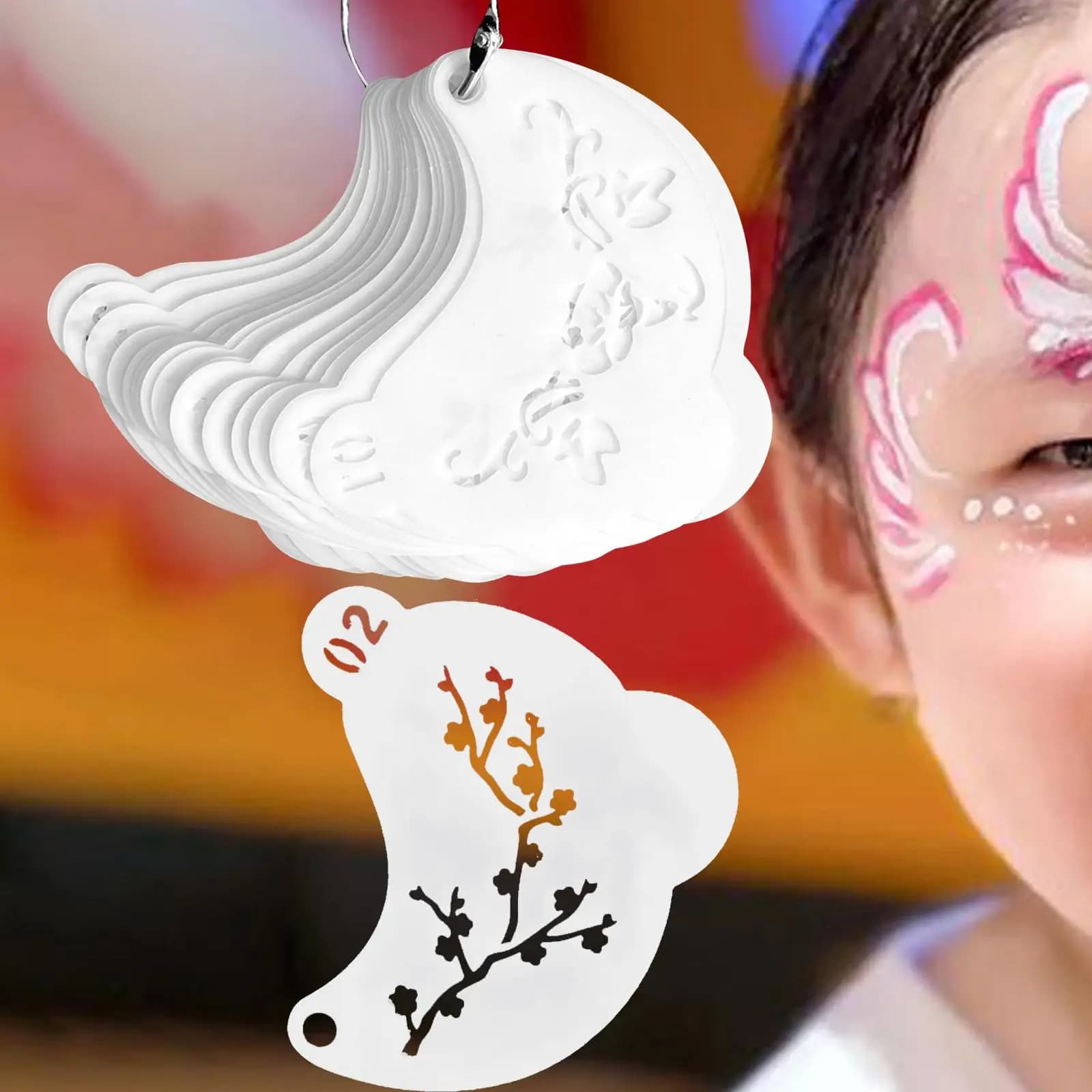 25x Stencil per pittura per il viso Modelli di strumenti per il trucco di durata per il carnevale in maschera