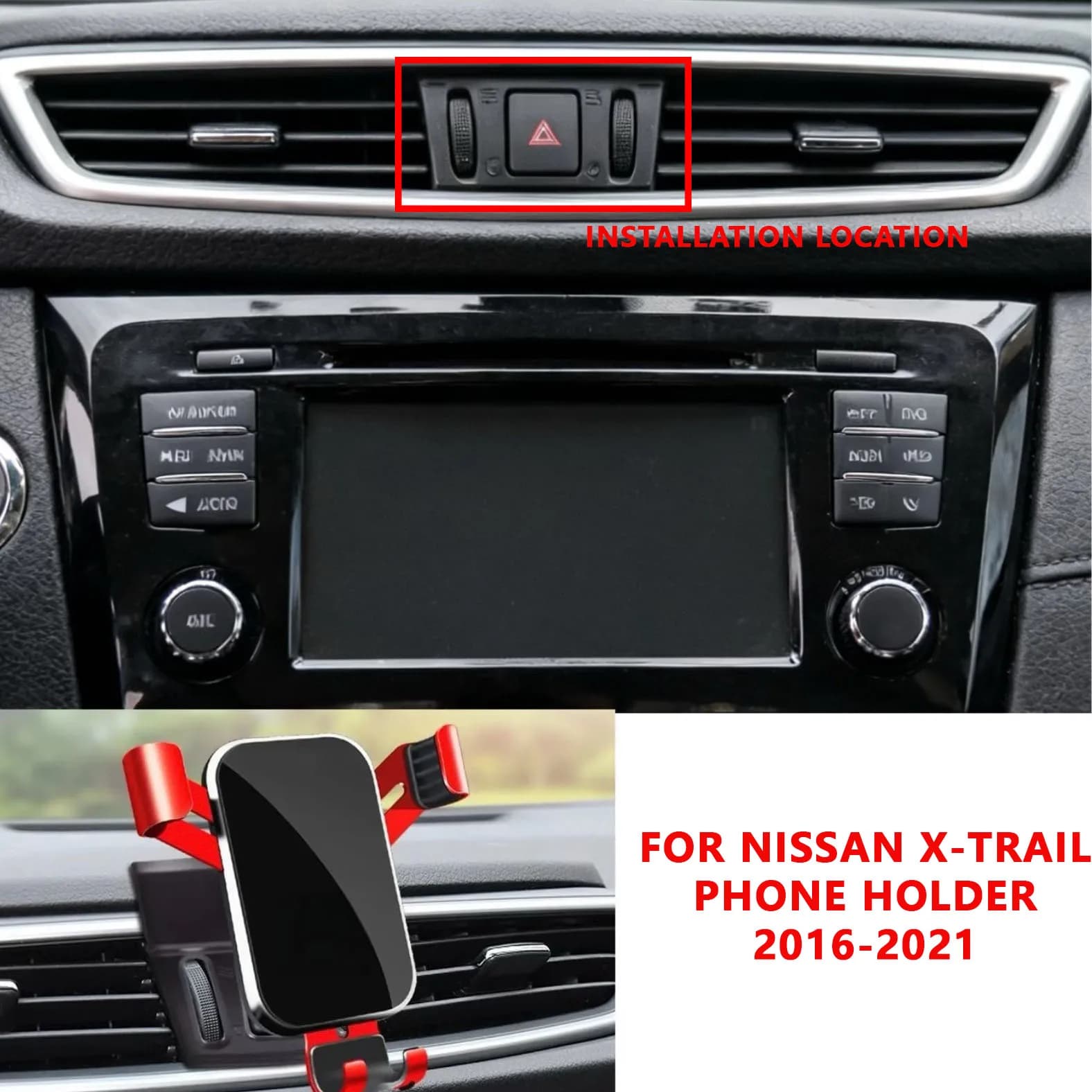 Supporto per telefono cellulare per auto per Nissan X-Trail 2016-2021 Air Vent GPS Gravity Stand Staffa di navigazione per montaggio speciale
