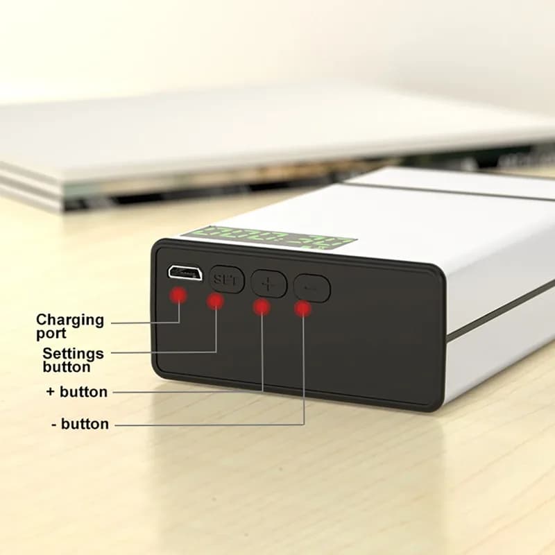 Scatola per sigarette intelligente Cassetta di sicurezza con timer per autodisciplina in alluminio con display a LED Dispositivo per lo smettere di fumare assistito Controllo del fumo