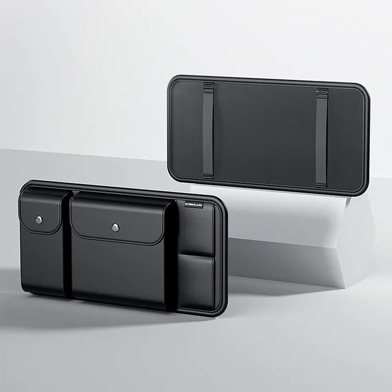 Multi-organizzatore per visiera per auto: porta occhiali, portafoglio per documenti/carte, vassoio per patente/ricevute - Accessorio automatico compatto e durevole