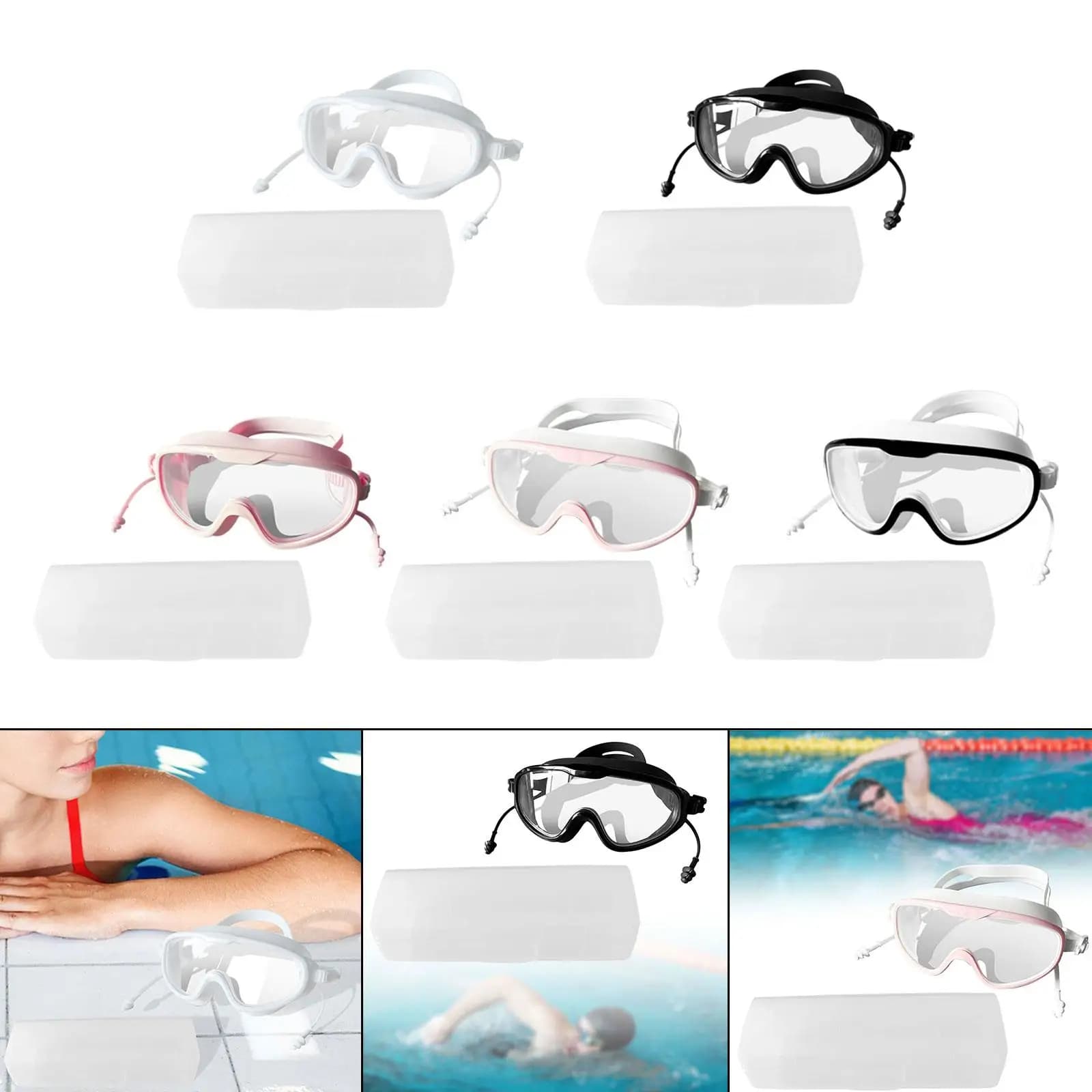 Anti Fog Swim Goggles Wide Frame Waterproof Swim Glasses Swimming Accessory for Adult Water Sports Pool Ocean Training