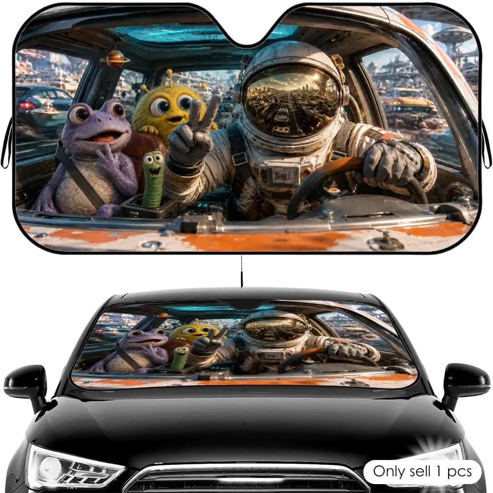 The Rogue Astronaut Sun Visor Car Windshield Sun Shade UV Protection Heat Insulation Cover Universal Sun Protector