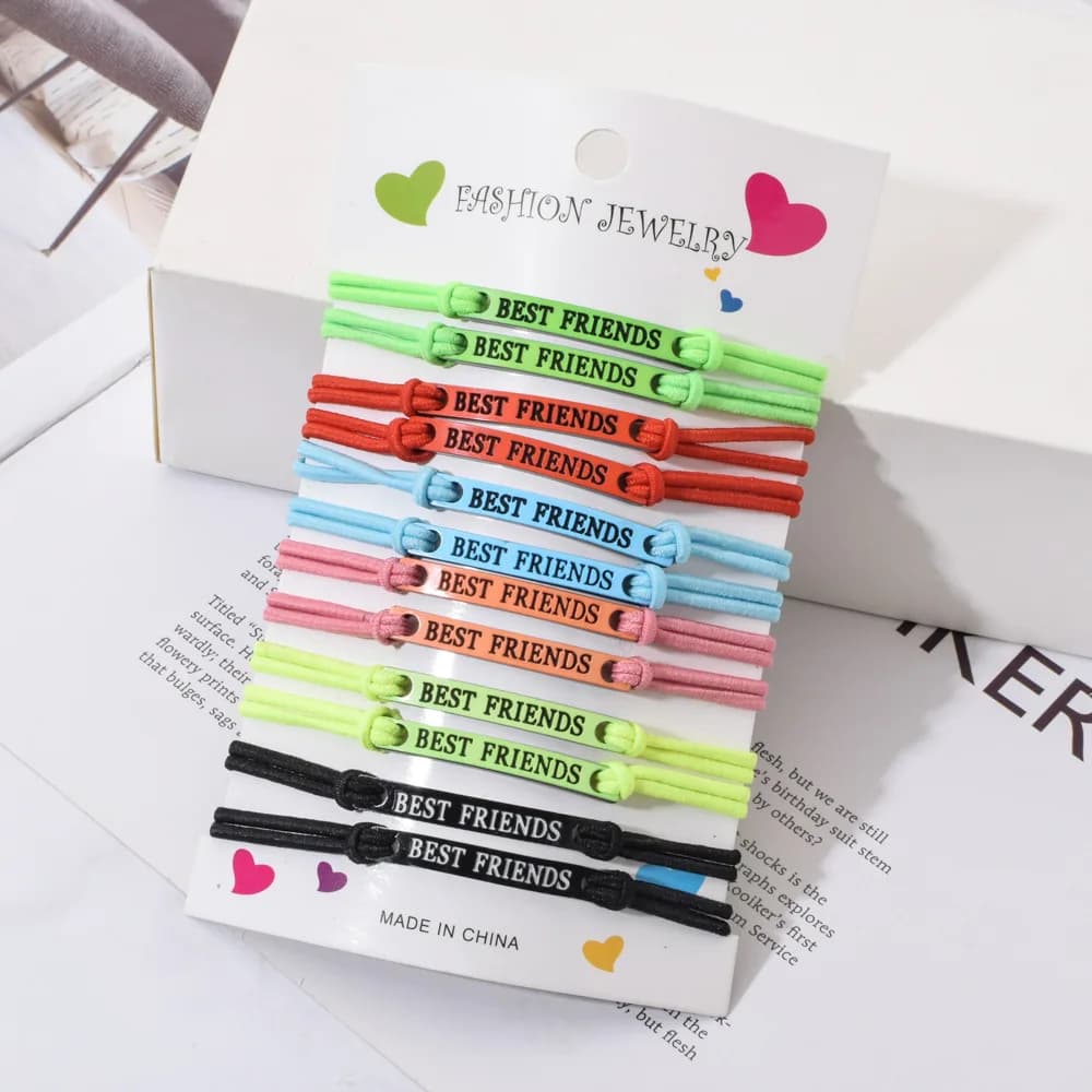 12 eleganti lettere acriliche BEST FRIEND Set di braccialetti elastici per uomini e donne Per regalare agli amici come un set di braccialetti dell'amicizia