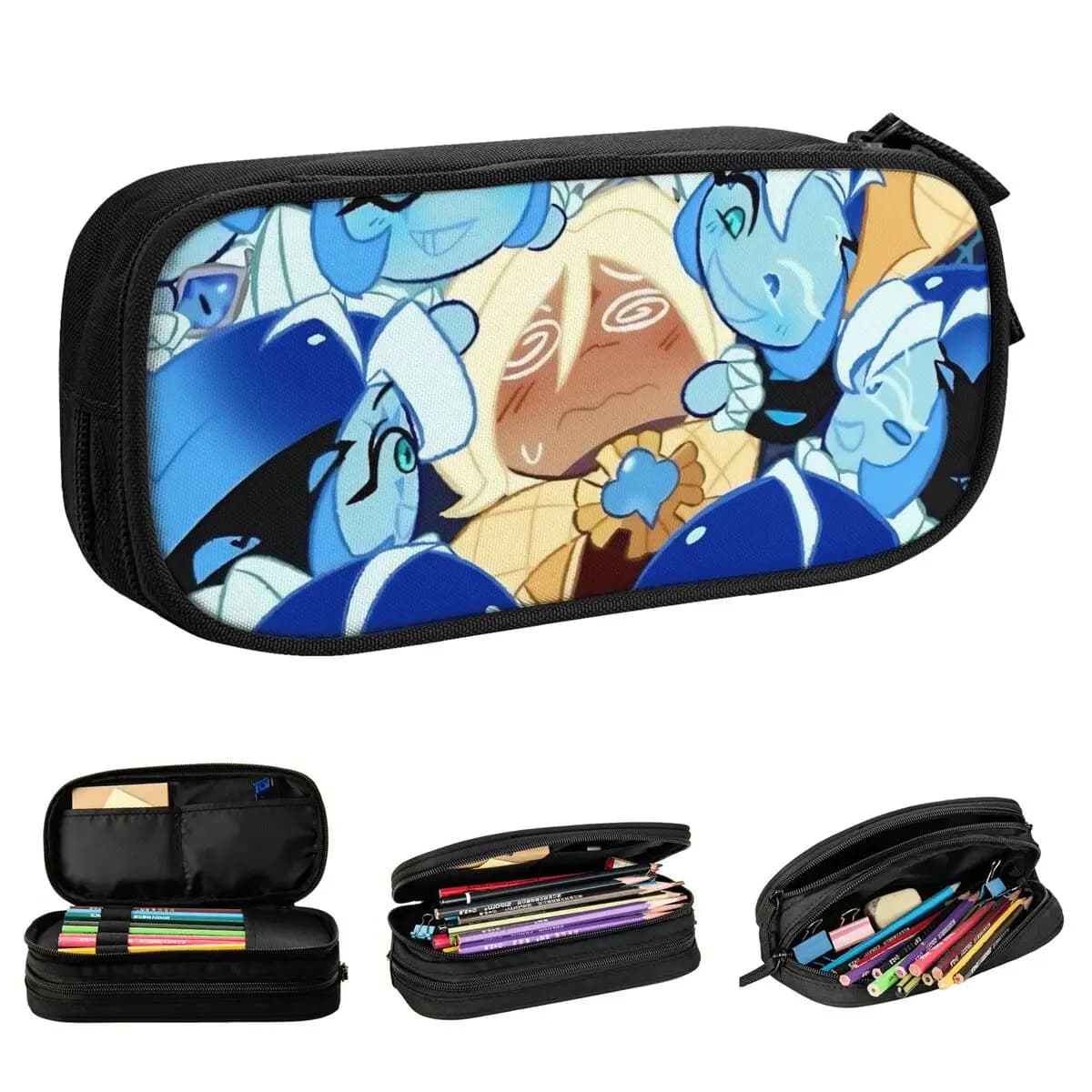 Astuccio Pure Vanilla Shadow Milk Cookie Run Kingdom CRK, Portapenne per Studenti, Borsa Grande per la Scuola