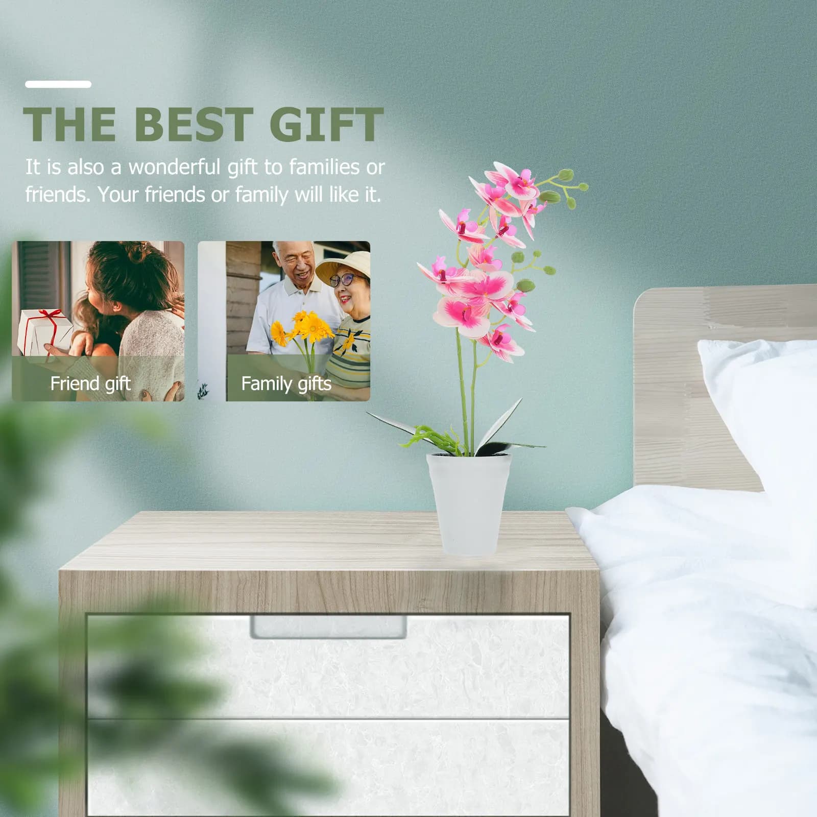 Artificial Phalaenopsis Bonsai Pot Simulation Potted Flower Home Decoration Desktop Fake Bonsai Artificial Plant Ornament