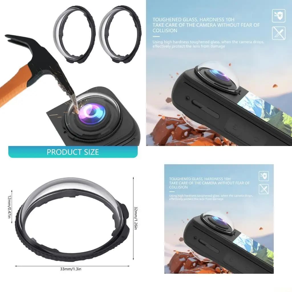 B03F Protezioni in vetro con durezza 10H per action camera Design antigraffio impermeabile