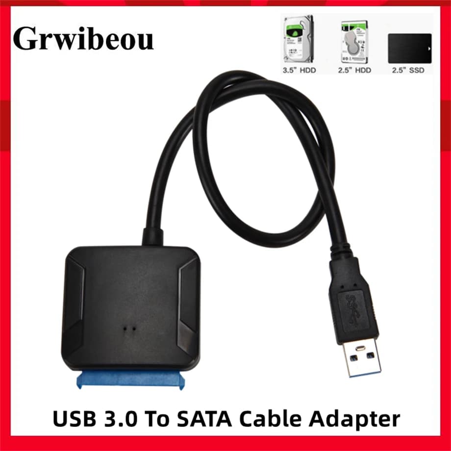 Cavo USB 3.0 a SATA 3, Adattatore da SATA a USB, Cavi di Conversione Compatibili con SSD/HDD Esterni da 2.5/3.5 Pollici, Adattatore per Collegamento Disco Rigido