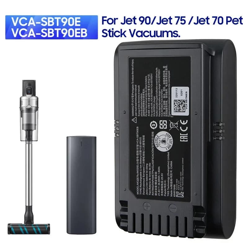 Batteria per aspirapolvere VCA-SBT90E VCA-SBT90EB VCA-SBT90 VCA-SBTA60 Per Samsung Jet 70 Pet Jet 90 Stick e Jet 75 60