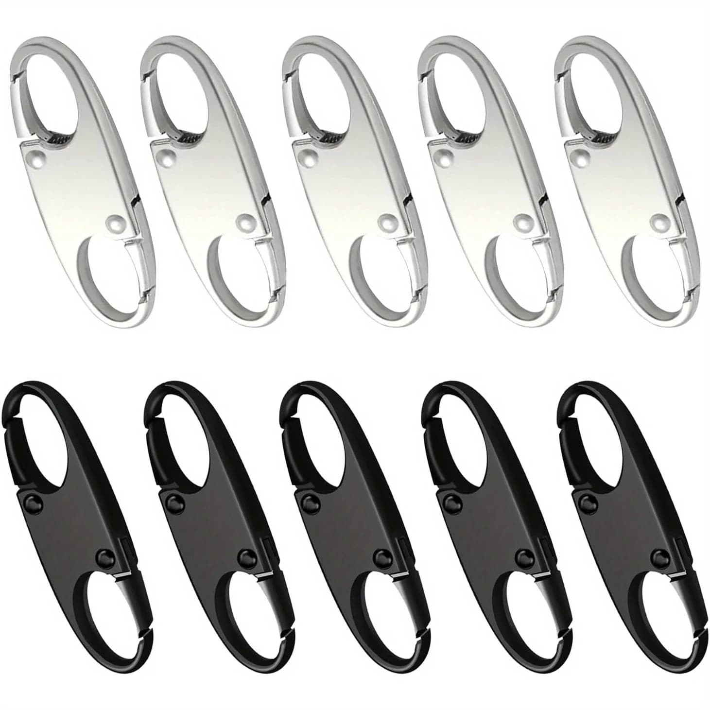 10 Pezzi Clip Blocca Cerniera Antifurto, Ricambio Tirazip, Clip per Cerniere a Doppia Apertura, Moschettone per Zaini