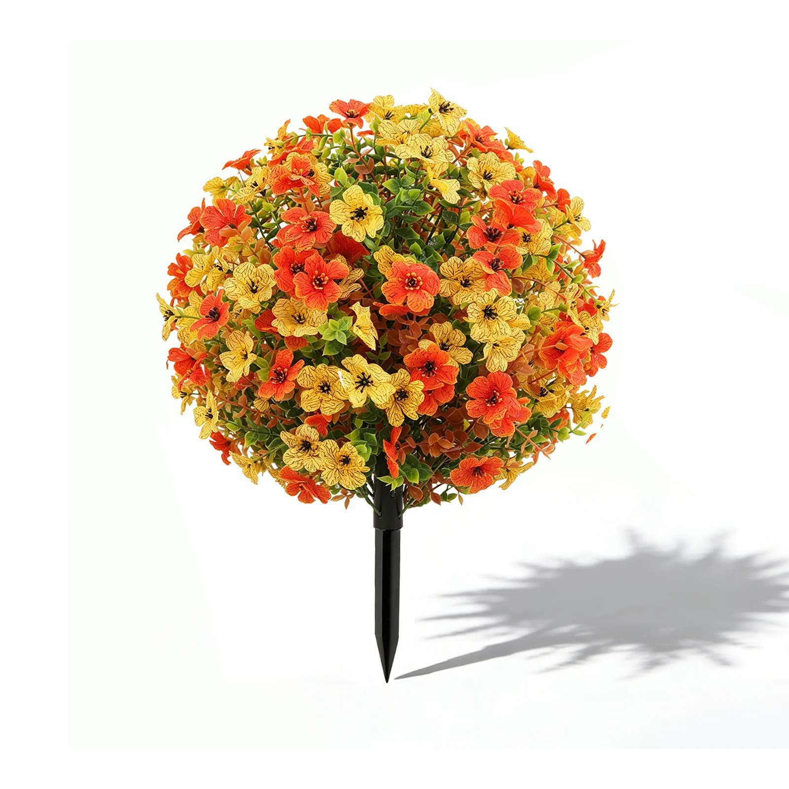 Never Water Again! Realistic Artificial Topiary Ball Trees 2Pack, UV Proof Faux Plants for Outdoor Garden Yard Patio Decor with Ground Stakes