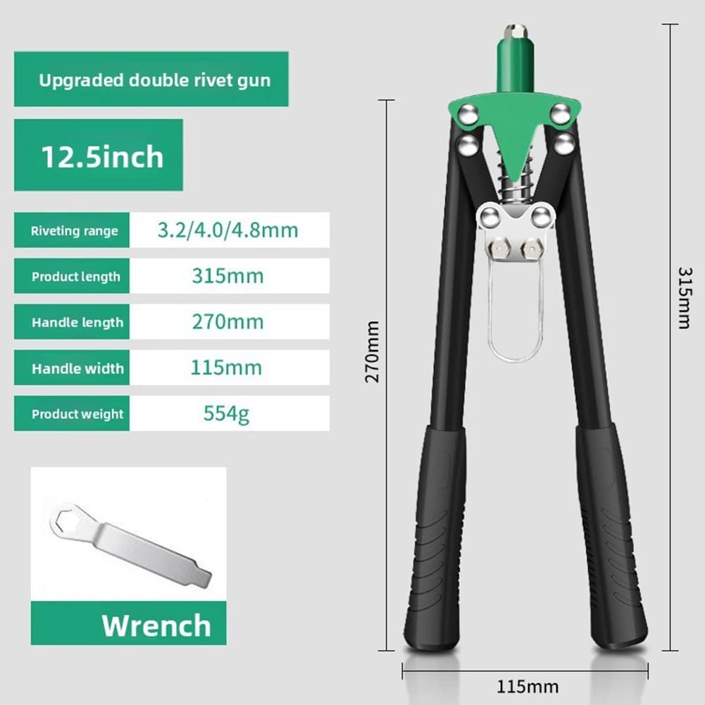 For Automotive Repair Hand Riveter Ergonomic Grip Rivet Tool Diy Craft Supply PVC Coated Handle Induction Hardened Head