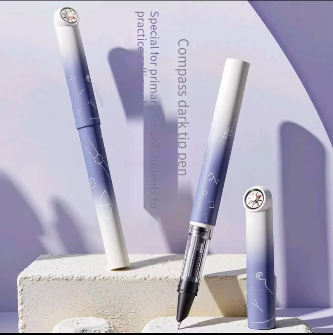 Hero P215 Iridium Fountain Pen Compass Design Ergonomic Posture Correction Two-Tone Student Calligraphy Pen Teacher Recommended