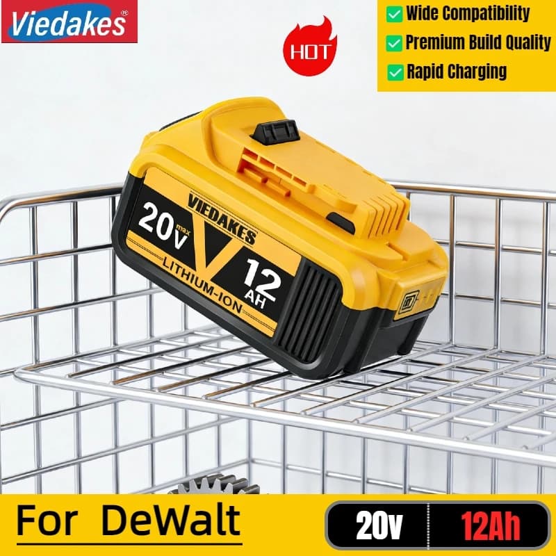 Batteria ricaricabile agli ioni di litio da 20 V 12,0 Ah Adatta per batteria Dewalt 20 V DCB200 DCB205 DCB206 per strumento DCF850 DCD796 DCF922 ★