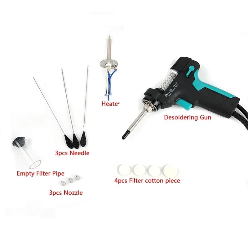 Pro'sKit SS-331H LCD stazione dissaldante digitale accessori per pistola dissaldante elettrica per riscaldatore ugello tubo filtro vuoto