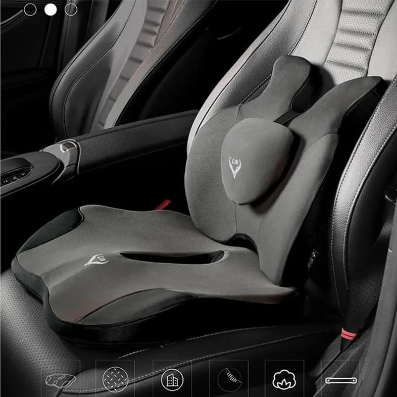 Set di Cuscini in Memory Foam per Seduta e Supporto Lombare, Ortopedico ed Ergonomico, per Sollievo del Coccige e della Zona Lombare, per Sedia da Ufficio e Auto