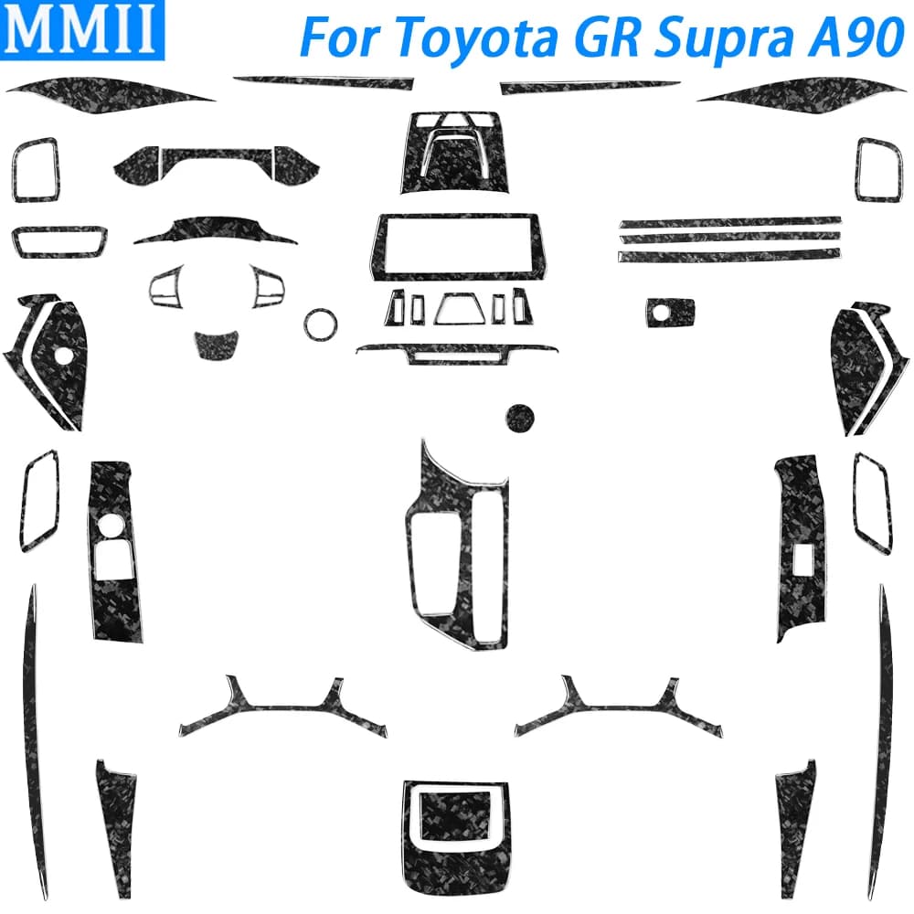 Per Toyota GR Supra A90 2020-2023 forgiato in fibra di carbonio cambio uscita aria finestra ascensore Set accessori interni auto adesivo