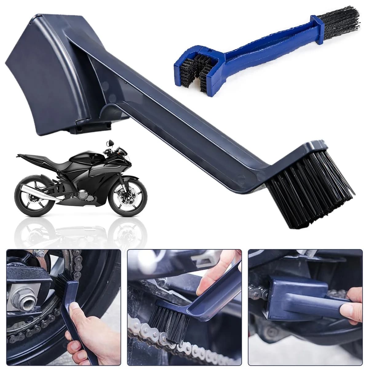 Motorcycle Bike Chain Detergent Double Head Bicycle Cleaning Brush Reusable Tool for Cleaning Gear Brushes for Bicycle Chain Durable Bicycle