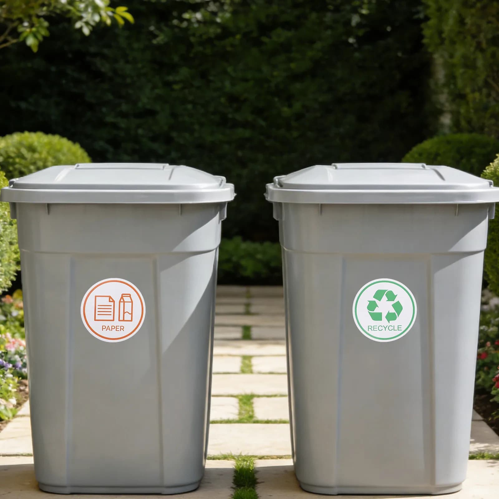 24 Pezzi Adesivi per la Raccolta Differenziata, Impermeabili e Resistenti all'Olio, Etichette Autoadesive per Bidoni di Compostaggio, Riciclo e Discariche