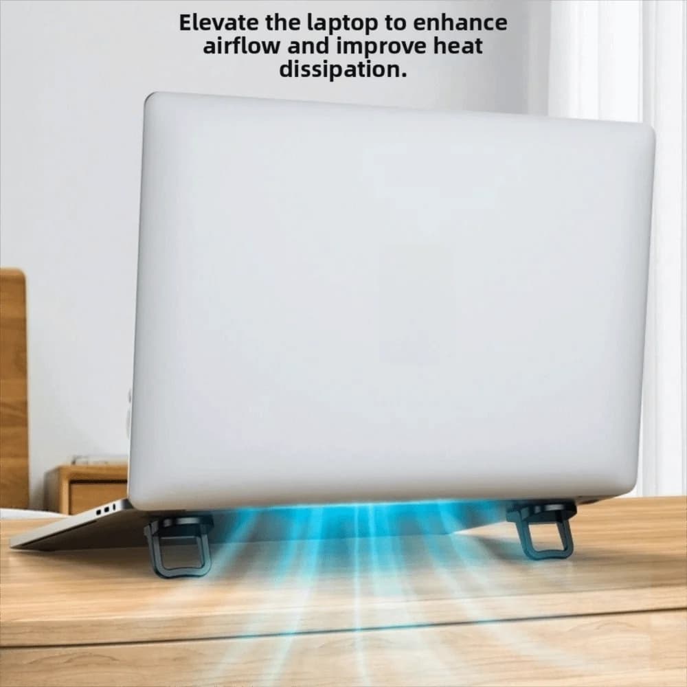 Supporto per Laptop Regolabile con Design a Gambe, Supporto Invisibile in Alluminio, Supporto Portatile Ergonomico per Tastiera e Tablet