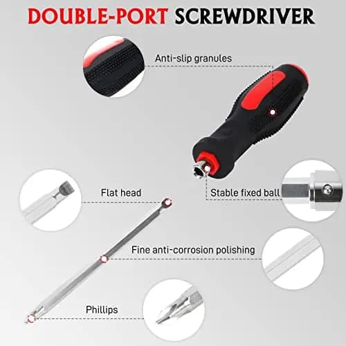 Kit di Emergenza Stradale Arancione con Cavi di Avviamento, Luce di Segnalazione LED, Multi-Attrezzo, Forniture di Primo Soccorso e Borsa Resistente