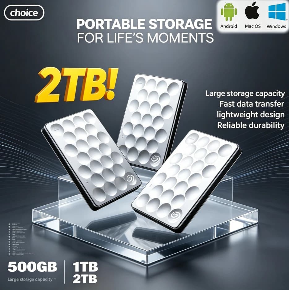 OEM For Seagate Portable External HDD 2.5 USB Ultra high speed transmission 3.0 USB Large capacity data storage For Laptop PC