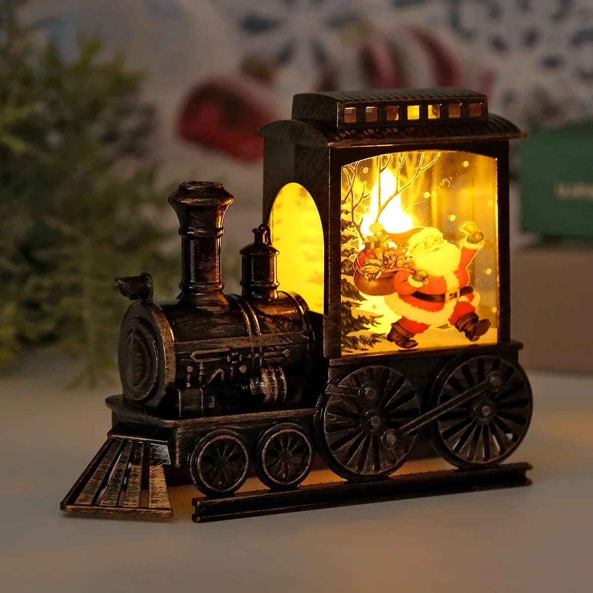 Vintage Portable Train Christmas LED Night Lights lanterne sospese per interni ed esterni alimentate a batteria decorazione festiva per feste